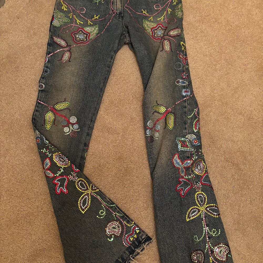 GORGEOUS Heavily Rhinestone Jeans by Voyage Size 27